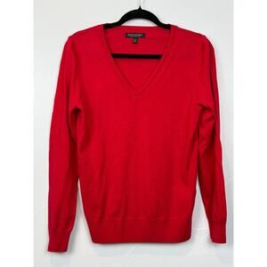 Banana Republic 100% Merino Wool Red Crewneck Pullover Sweater M Preppy